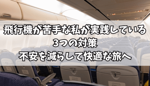 飛行機が苦手な私が実践している3つの対策｜不安を減らして快適な旅へ
